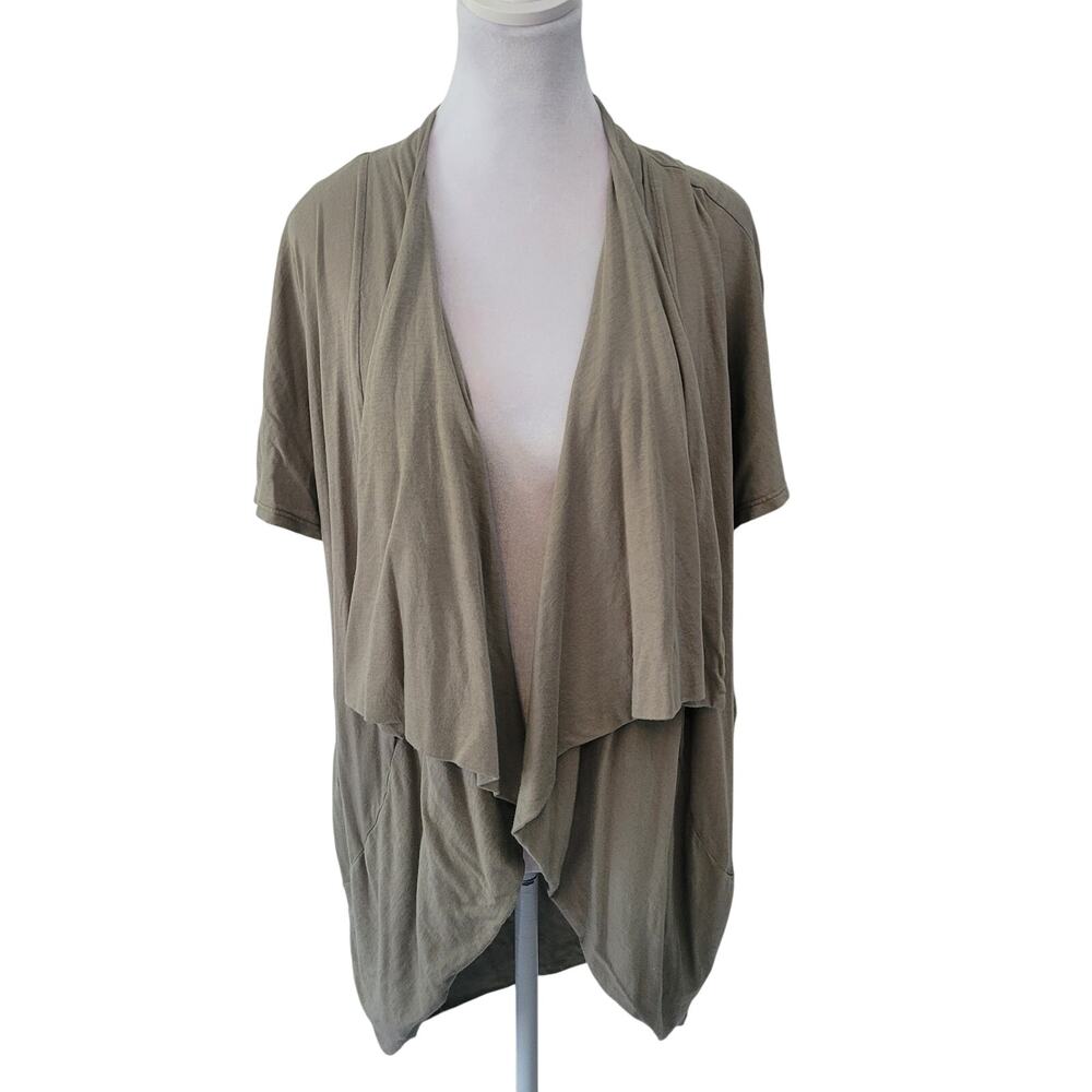 Splendid Size S Open Front Waterfall Cardigan Short Sleeve Lightweight Drape